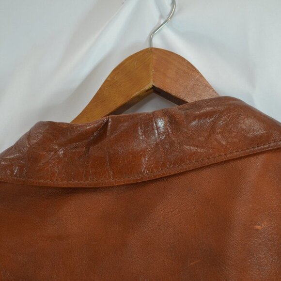 Women's Brown Leather Jacket - Picture 7 of 11